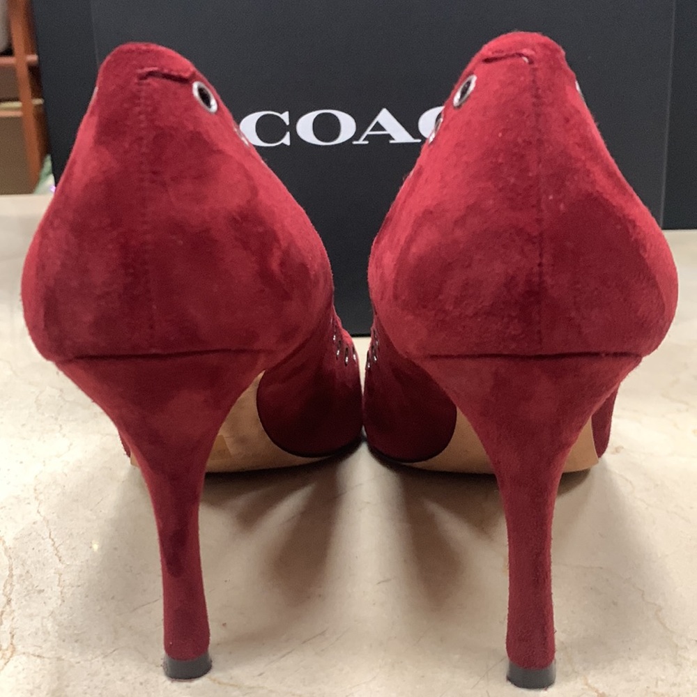 COACH VARICK LACE-UP PUMP IN MERLOT WITH 85MM HEEL SIZE US 8 - Picture 11 of 11